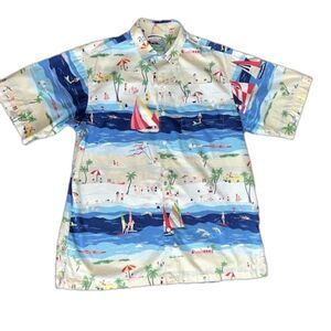 Reyn Spooner Vintage Cotton Hawaiian Button Up Short Sleeve Shirt. Size Medium.